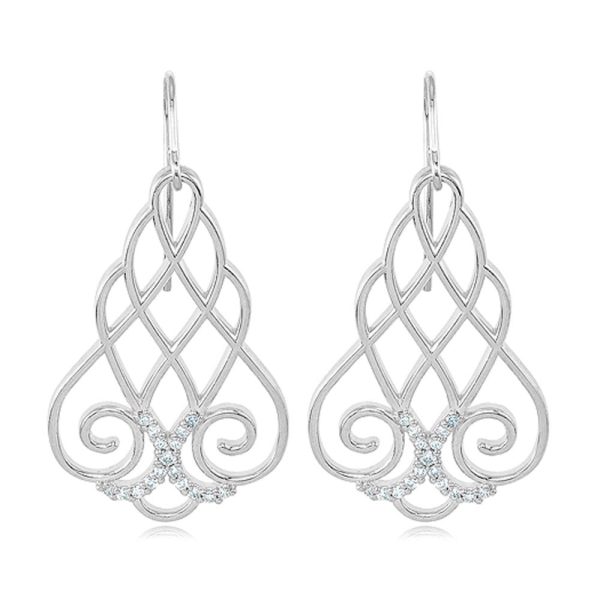 1 4 Carat Vintage Diamond Lattice Earrings in Sterling Silver For Cheap