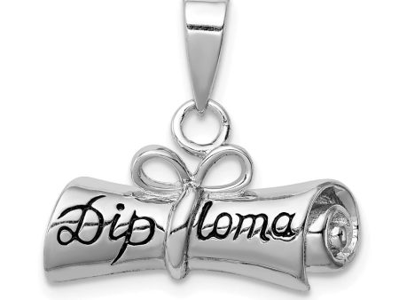 Sterling Silver Rolled Diploma Pendant on Sale