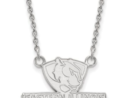 10k White Gold Eastern Illinois U Small Pendant Necklace Supply