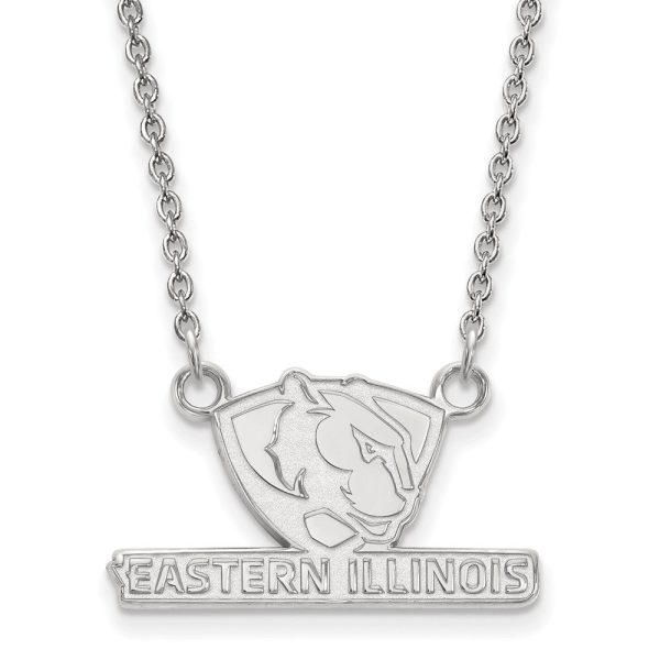 10k White Gold Eastern Illinois U Small Pendant Necklace Supply