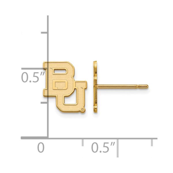 10k Yellow Gold Baylor University XS (Tiny)  BU  Post Earrings Sale