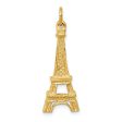 14k Yellow Gold Eiffel Tower Charm Pendant For Sale