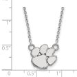 10k White Gold Clemson U Small Pendant Necklace Cheap