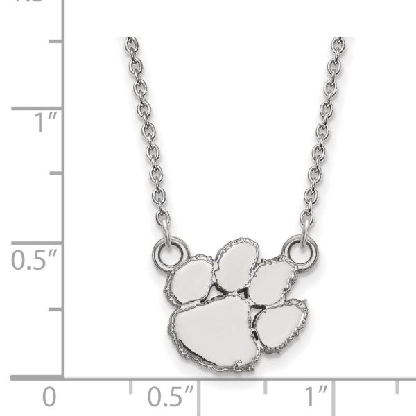 10k White Gold Clemson U Small Pendant Necklace Cheap