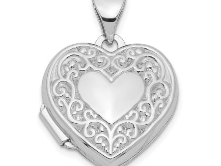 Sterling Silver 15mm Scroll Heart Locket Supply