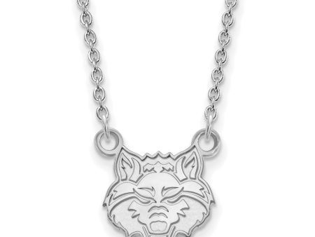 10k White Gold Arkansas State Small Pendant Necklace Sale