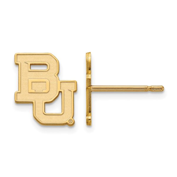 10k Yellow Gold Baylor University XS (Tiny)  BU  Post Earrings Sale