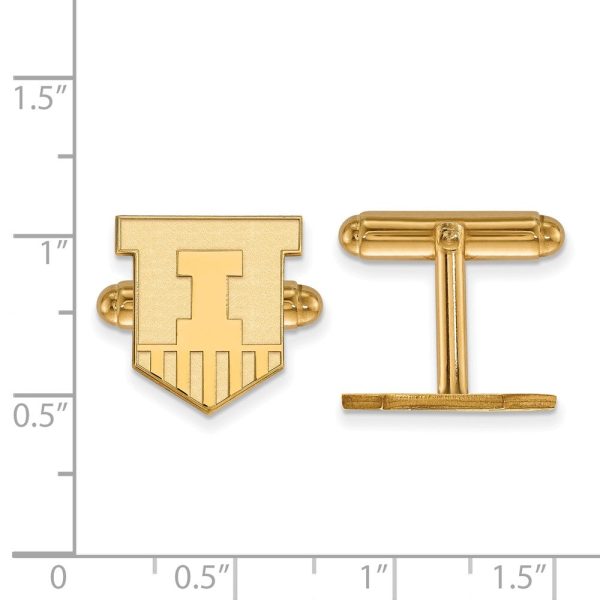 14k Gold Plated Silver University of Illinois Cuff Links Sale