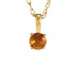 Youth 3mm Round Citrine Necklace in 14k Yellow Gold, 14 Inch Discount