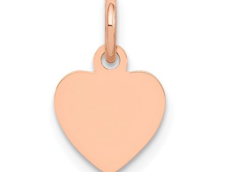 14k Rose Gold Heart Disc Charm or Pendant, 8mm For Cheap