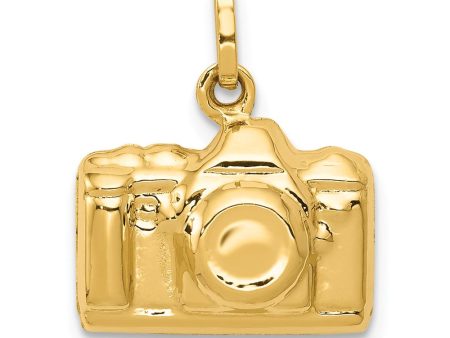 14k Yellow Gold 3D Polished Camera Charm Online Sale