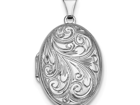 Sterling Silver 26mm Reversible Scroll Oval Locket Supply