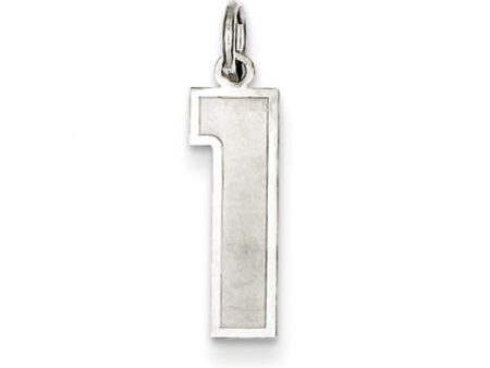 Sterling Silver, Jersey Collection, Medium Number 1 Pendant Online now