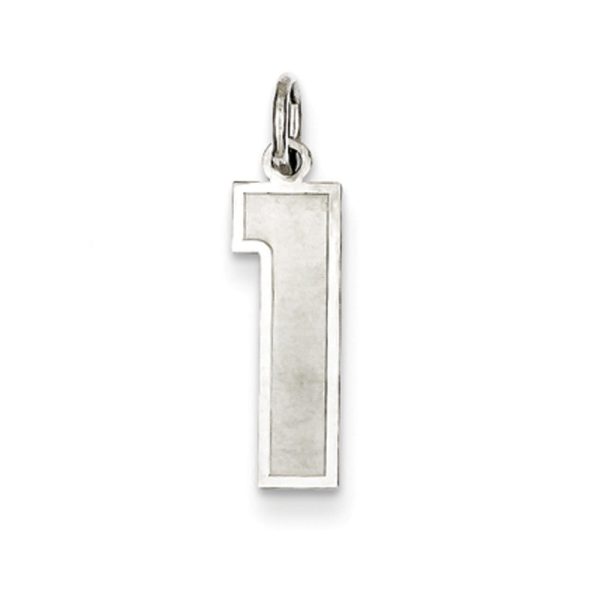 Sterling Silver, Jersey Collection, Medium Number 1 Pendant Online now