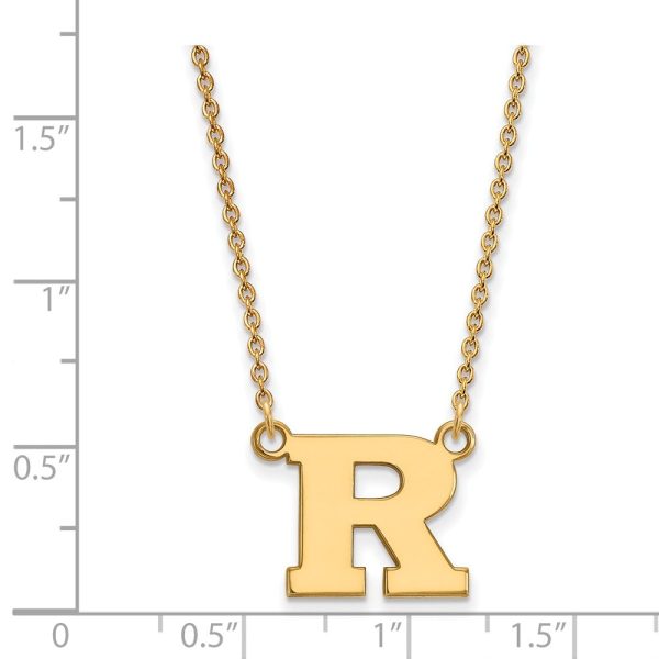 14k Yellow Gold Rutgers Small Initial R Pendant Necklace For Cheap