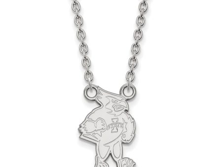 10k White Gold Iowa State Large Pendant Necklace Online now