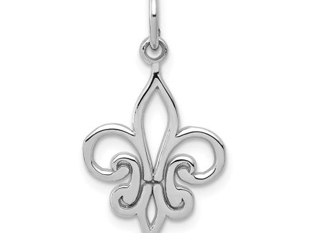 14k Yellow or White Gold Fleur De Lis Charm or Pendant, 13mm (1 2 in) Sale