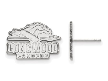 10k White Gold Longwood University Small Post Earrings Fashion