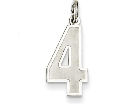 Sterling Silver, Jersey Collection, Medium Number 4 Pendant For Cheap