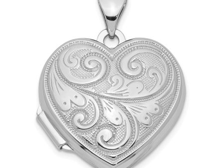 Sterling Silver 18mm Reversible Scrolled Heart Locket Supply