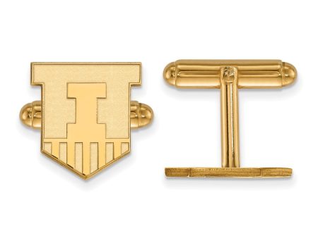 14k Gold Plated Silver University of Illinois Cuff Links Sale