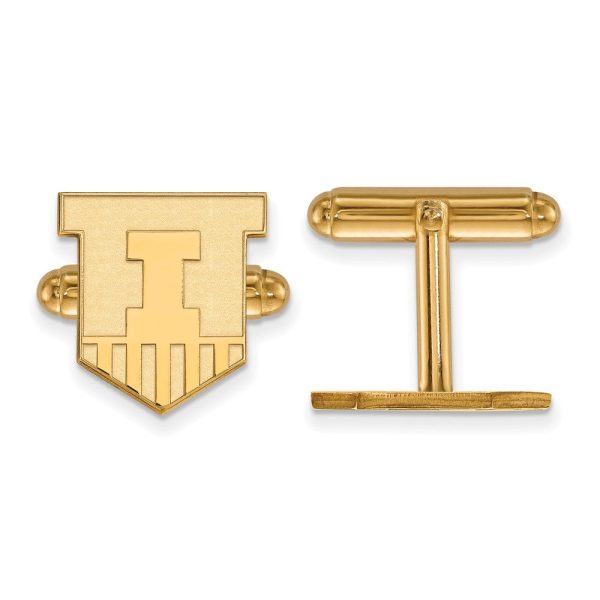 14k Gold Plated Silver University of Illinois Cuff Links Sale