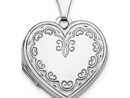 Sterling Silver 21mm Ornate Heart Locket Online