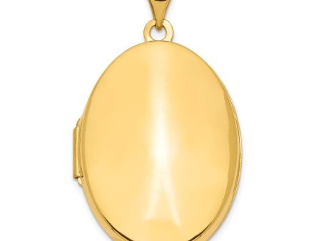 14k Yellow Gold Polished Domed Locket, 26mm Hot on Sale