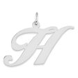 Sterling Silver, Ella Collection, LG Fancy Script Initial H Pendant Online Sale