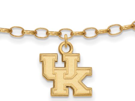 14k Gold Plated Silver University of Kentucky Anklet, 9 Inch Hot on Sale