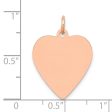 14k Rose Gold Engravable Heart Disc Charm or Pendant, 18mm Hot on Sale