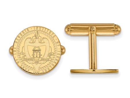 14k Gold Plated Silver Georgia Technology Crest Cuff Links Discount