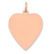 14k Rose Gold Engravable Heart Disc Charm or Pendant, 18mm Hot on Sale