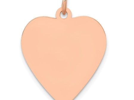 14k Rose Gold Engravable Heart Disc Charm or Pendant, 18mm Hot on Sale