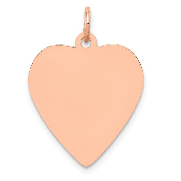 14k Rose Gold Engravable Heart Disc Charm or Pendant, 18mm Hot on Sale