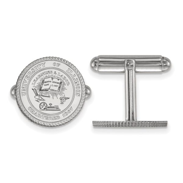 Sterling Silver University of Illinois Crest Cuff Links Online now