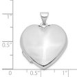 14k White Gold 21mm Polished Domed Heart Locket Online Sale