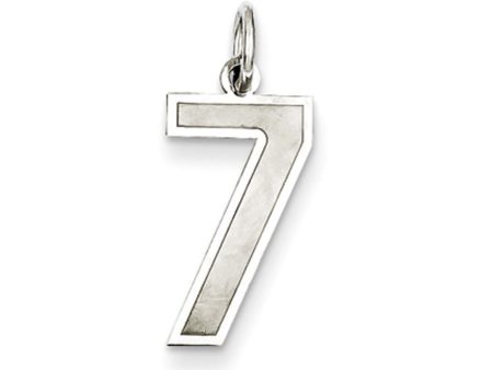 Sterling Silver, Jersey Collection, Medium Number 7 Pendant For Discount