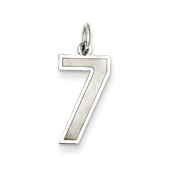 Sterling Silver, Jersey Collection, Medium Number 7 Pendant For Discount