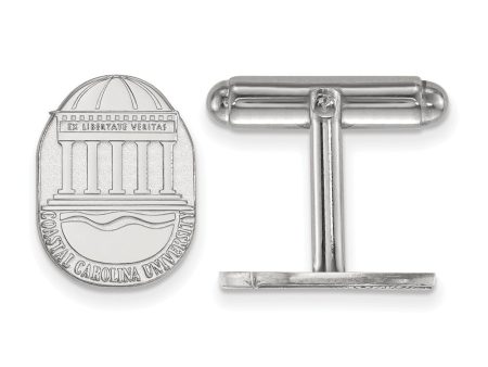 Sterling Silver Coastal Carolina University Crest Cuff Links Discount