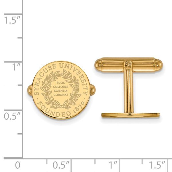 14k Yellow Gold Syracuse University Crest Cuff Links Discount