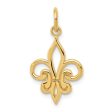 14k Yellow or White Gold Fleur De Lis Charm or Pendant, 13mm (1 2 in) Sale