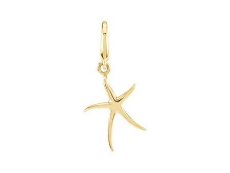 17mm Polished Starfish Clip-On Charm in 14k Yellow Gold Supply