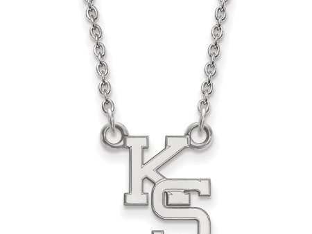 10k White Gold Kansas State Small Pendant Necklace Discount