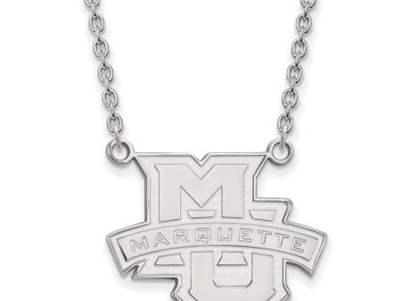 10k White Gold Marquette U Large Pendant Necklace Hot on Sale