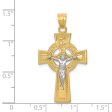 14k Two Tone Gold INRI Celtic Crucifix Pendant, 20 x 36mm Discount