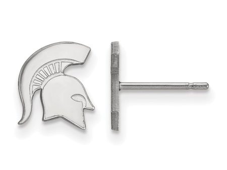 10k White Gold Michigan State University XS (Tiny) Post Earrings Hot on Sale