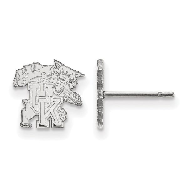 10k White Gold University of Kentucky XS (Tiny) Post Earrings For Sale