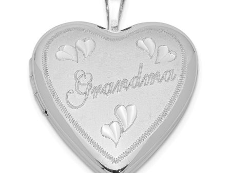 Sterling Silver 20mm Diamond Cut Grandma Heart Locket Online Sale