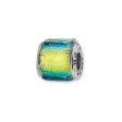 Yellow Hued Dichroic Glass Sterling Silver Bead Charm Supply